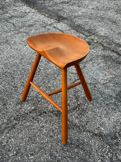 Frisman Vintage Mid Century Vintage Danish Milking Stool Oak 1970's