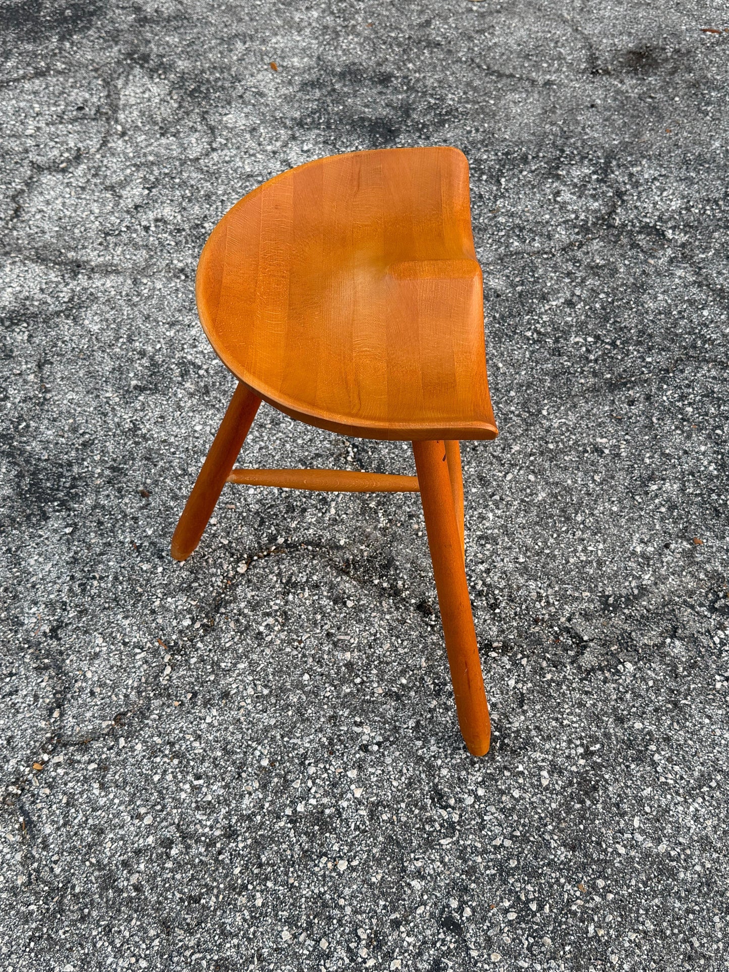 Frisman Vintage Mid Century Vintage Danish Milking Stool Oak 1970's