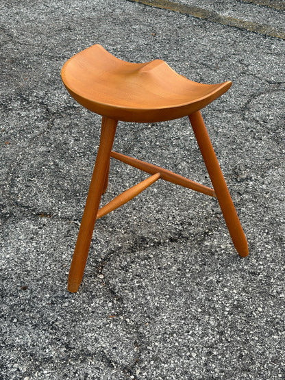 Frisman Vintage Mid Century Vintage Danish Milking Stool Oak 1970's