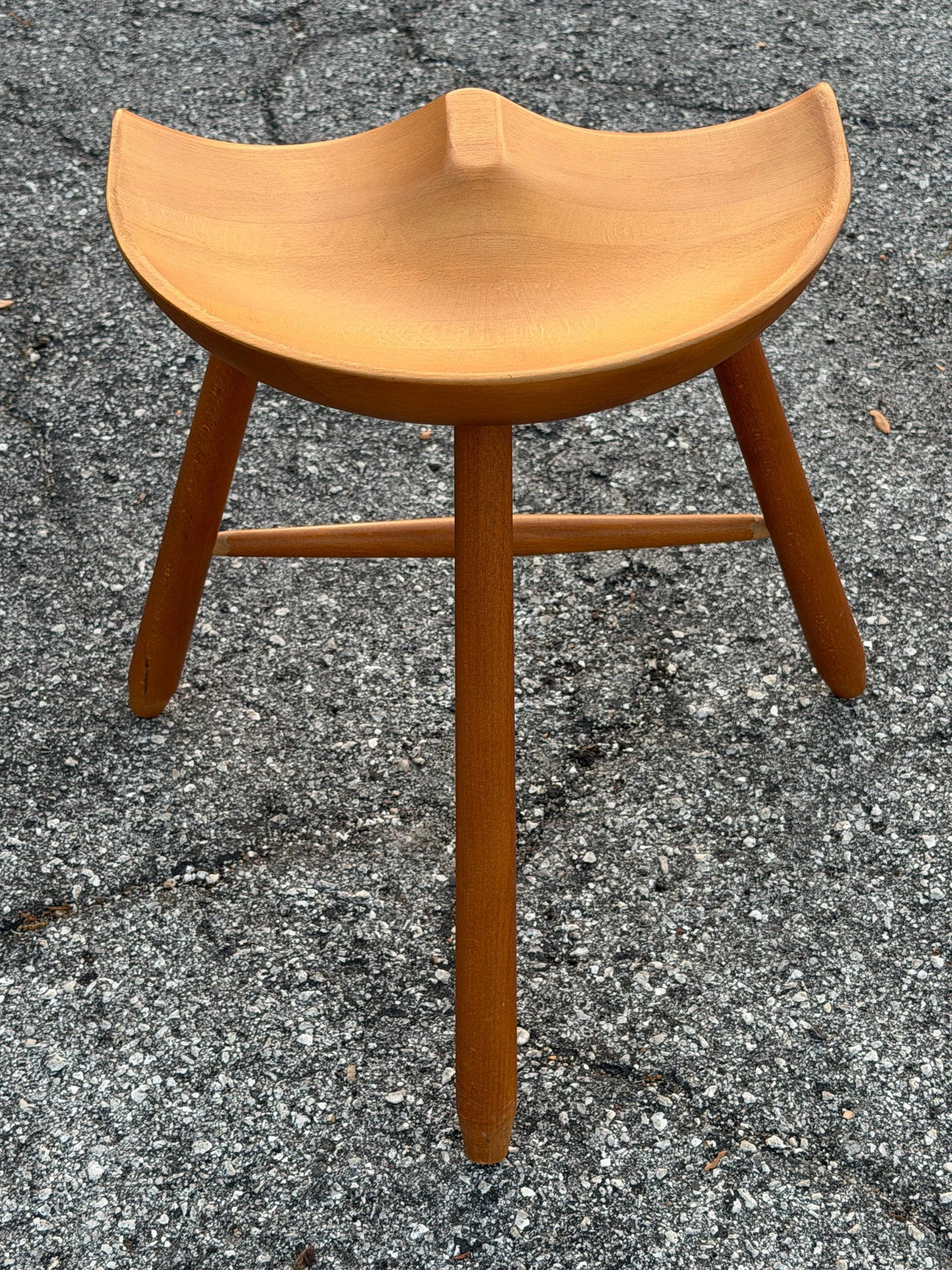 Frisman Vintage Mid Century Vintage Danish Milking Stool Oak 1970's