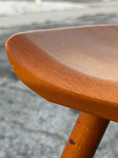 Frisman Vintage Mid Century Vintage Danish Milking Stool Oak 1970's