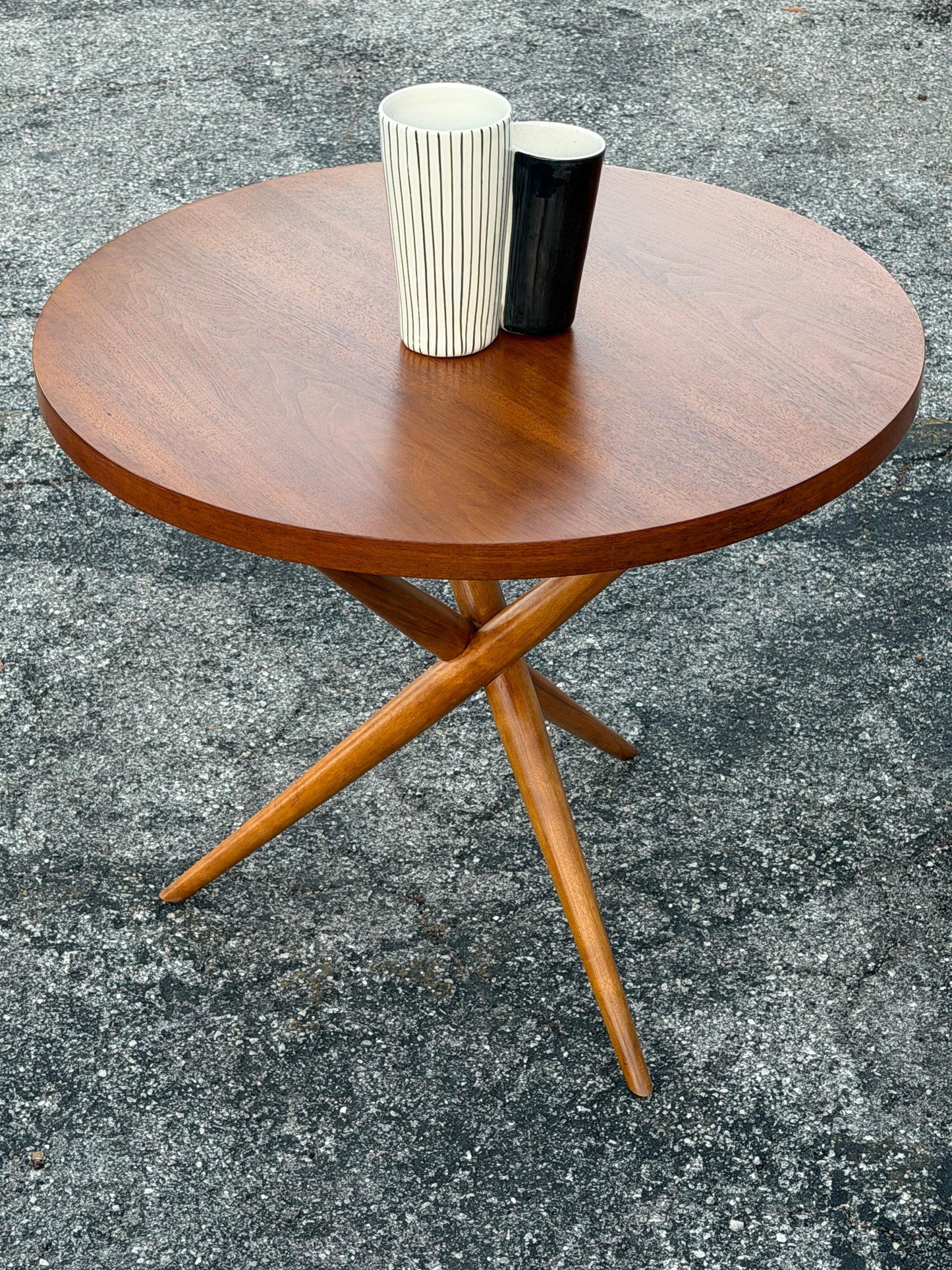 Frisman Vintage Original Tripod Table By T.H.Robsjohn-Gibbings Walnut 1953 Classic