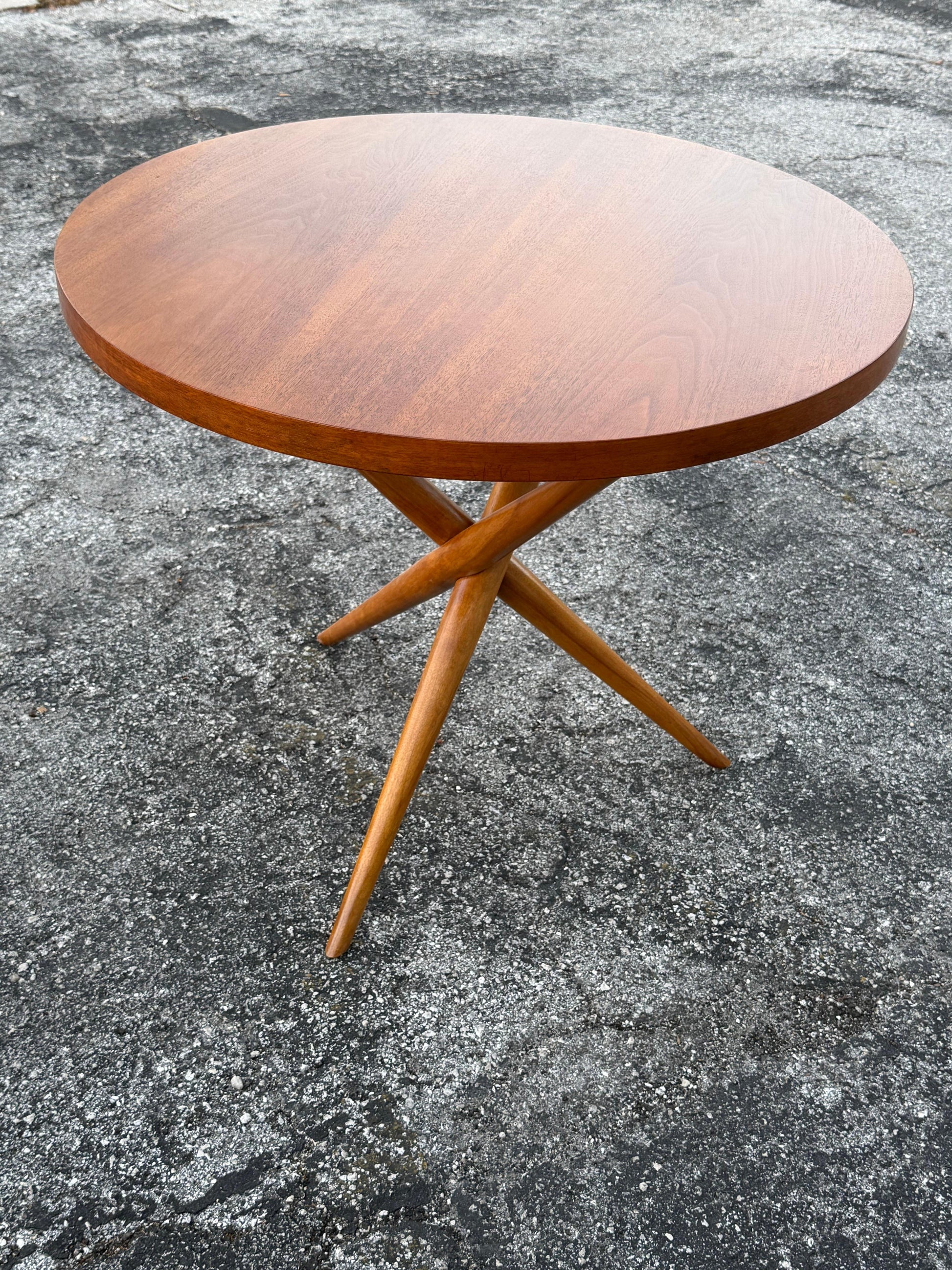 Frisman Vintage Original Tripod Table By T.H.Robsjohn-Gibbings Walnut 1953 Classic