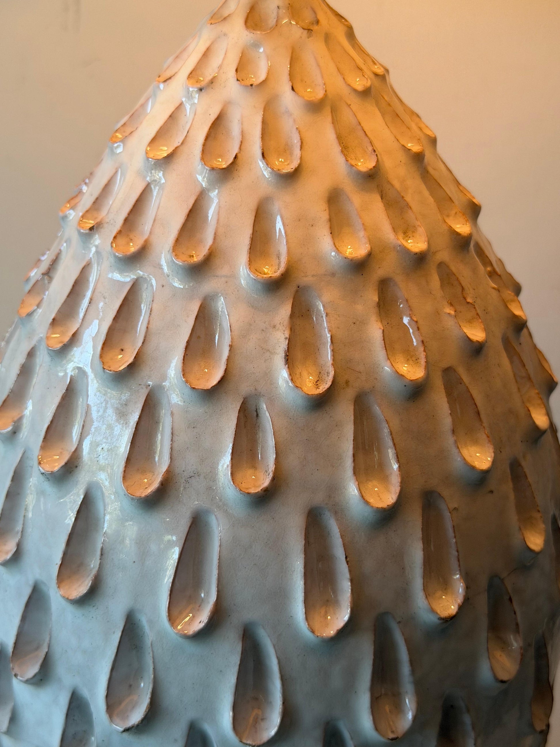 Frisman Vintage Italian Glazed Ceramic Pineapple Lamp ca' 1960's