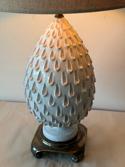 Frisman Vintage Italian Glazed Ceramic Pineapple Lamp ca' 1960's