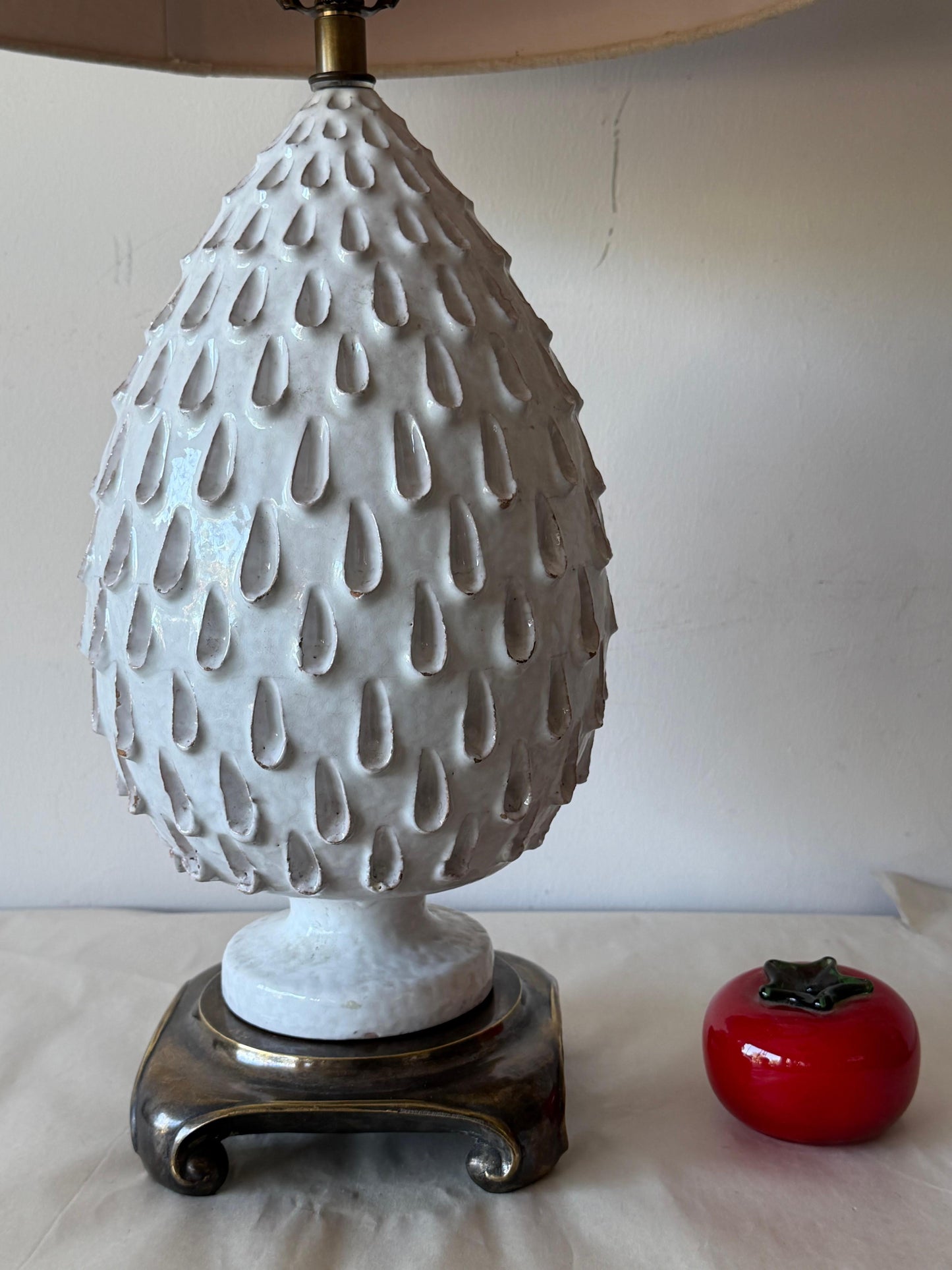 Frisman Vintage Italian Glazed Ceramic Pineapple Lamp ca' 1960's