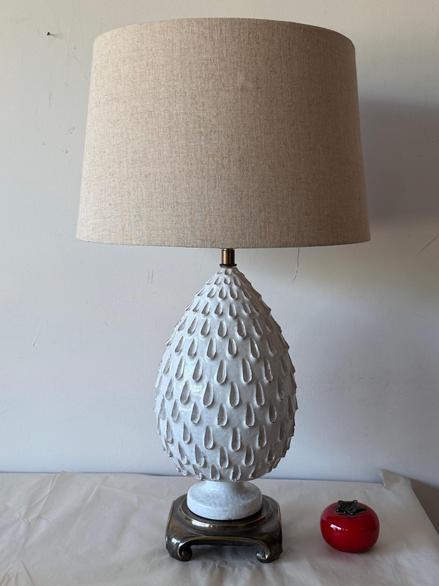 Frisman Vintage Italian Glazed Ceramic Pineapple Lamp ca' 1960's