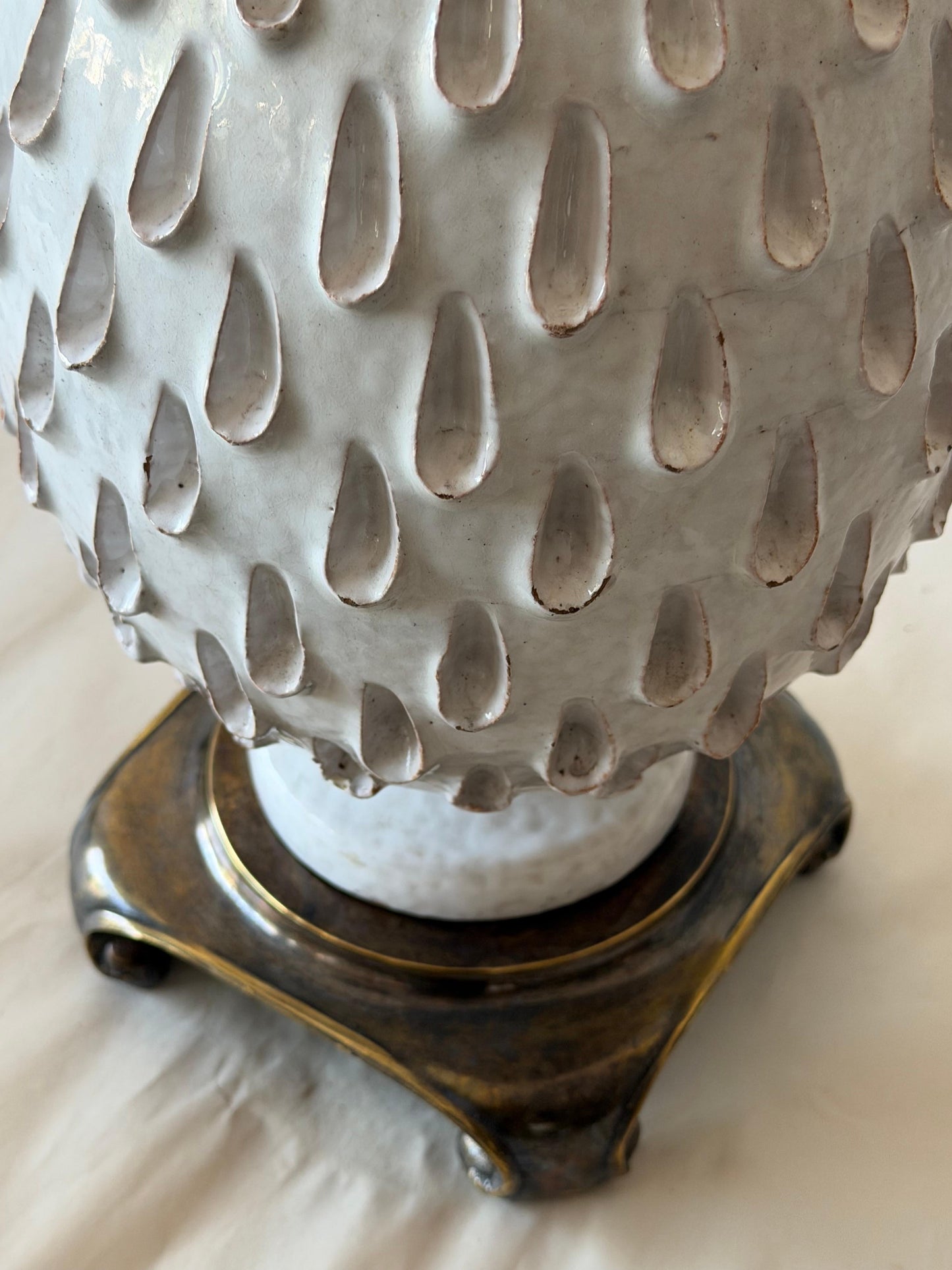 Frisman Vintage Italian Glazed Ceramic Pineapple Lamp ca' 1960's