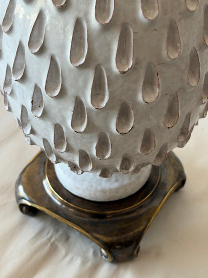 Frisman Vintage Italian Glazed Ceramic Pineapple Lamp ca' 1960's