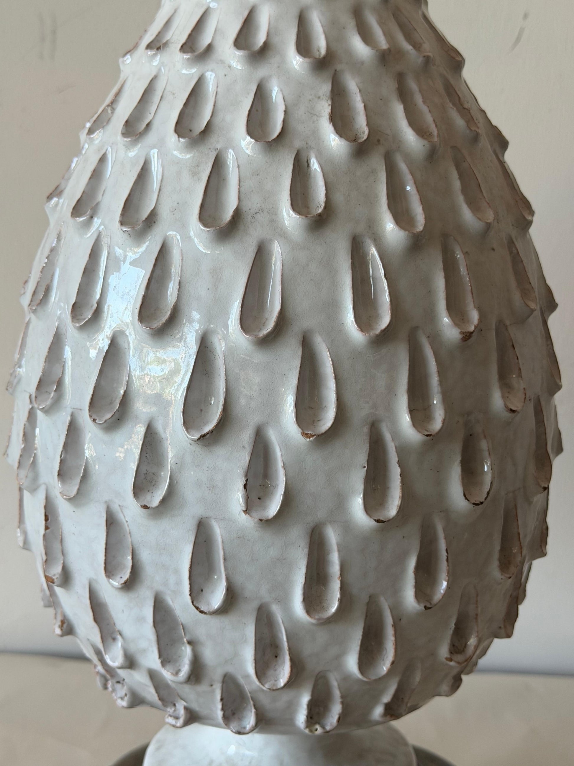 Frisman Vintage Italian Glazed Ceramic Pineapple Lamp ca' 1960's