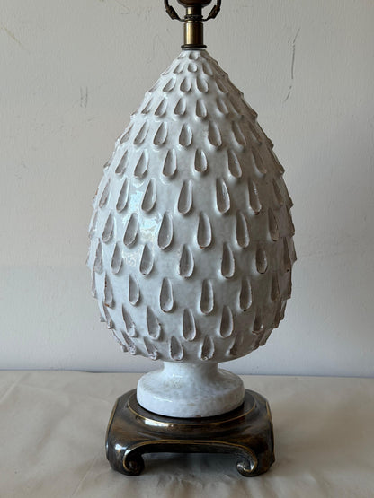 Frisman Vintage Italian Glazed Ceramic Pineapple Lamp ca' 1960's