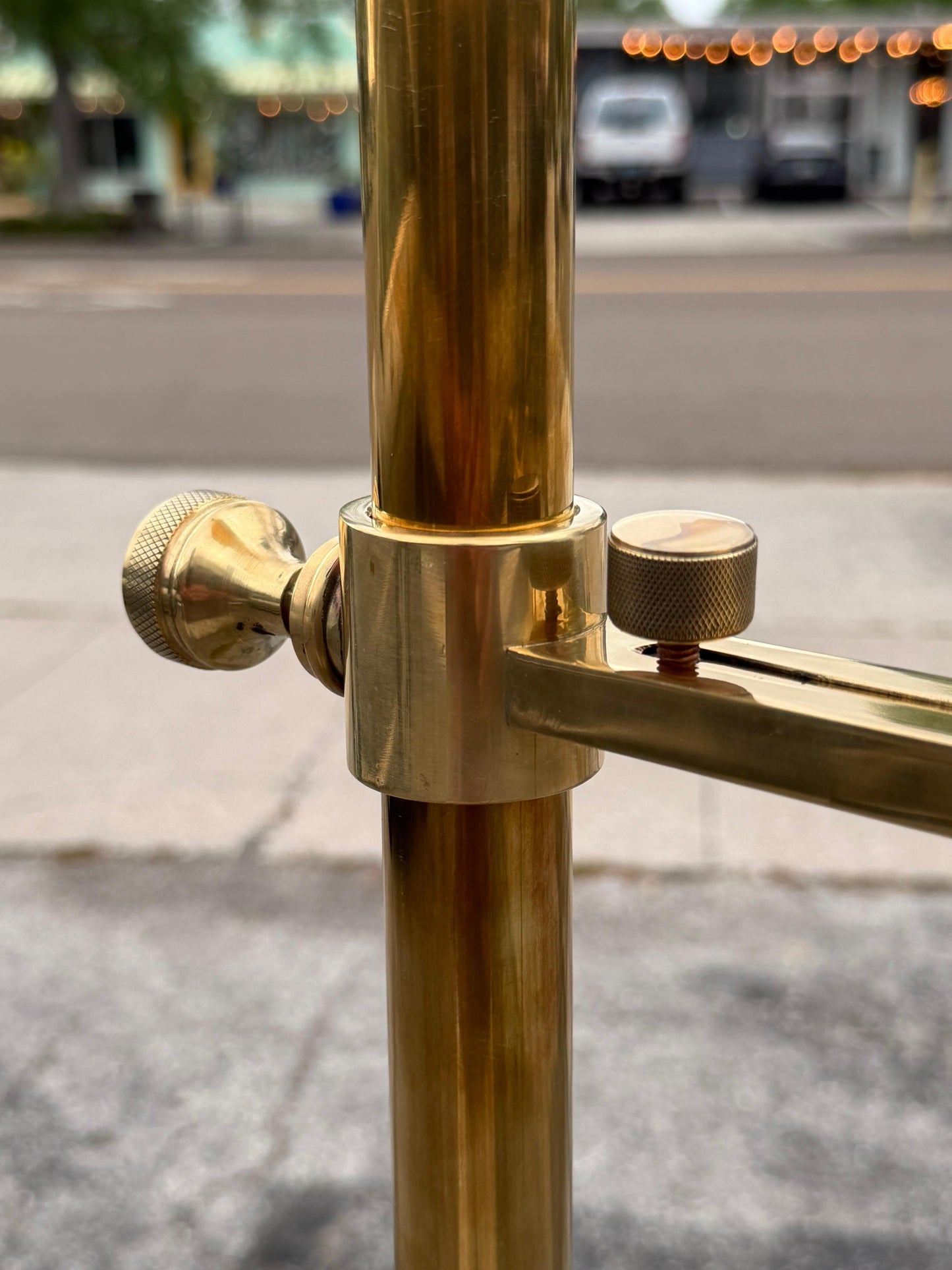 Frisman Vintage A Pair Of Arredoluce Attributed Brass Easel Lamps Polished Brass