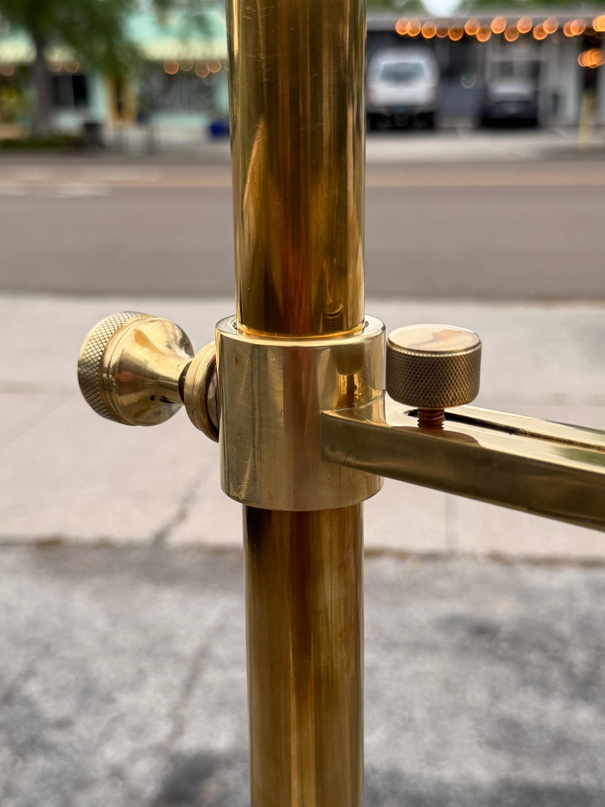 Frisman Vintage A Pair Of Arredoluce Attributed Brass Easel Lamps Polished Brass