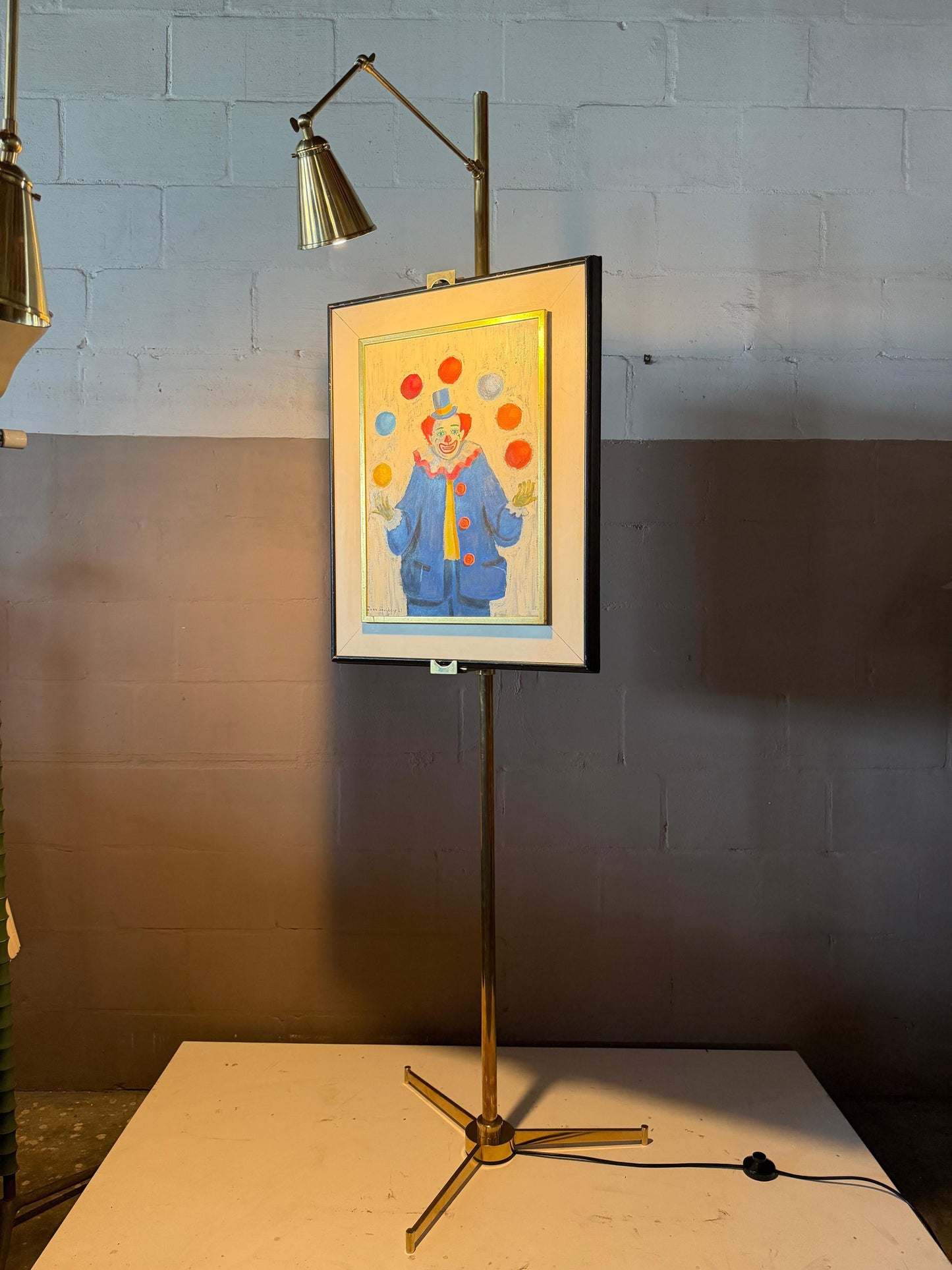 Frisman Vintage A Pair Of Arredoluce Attributed Brass Easel Lamps Polished Brass