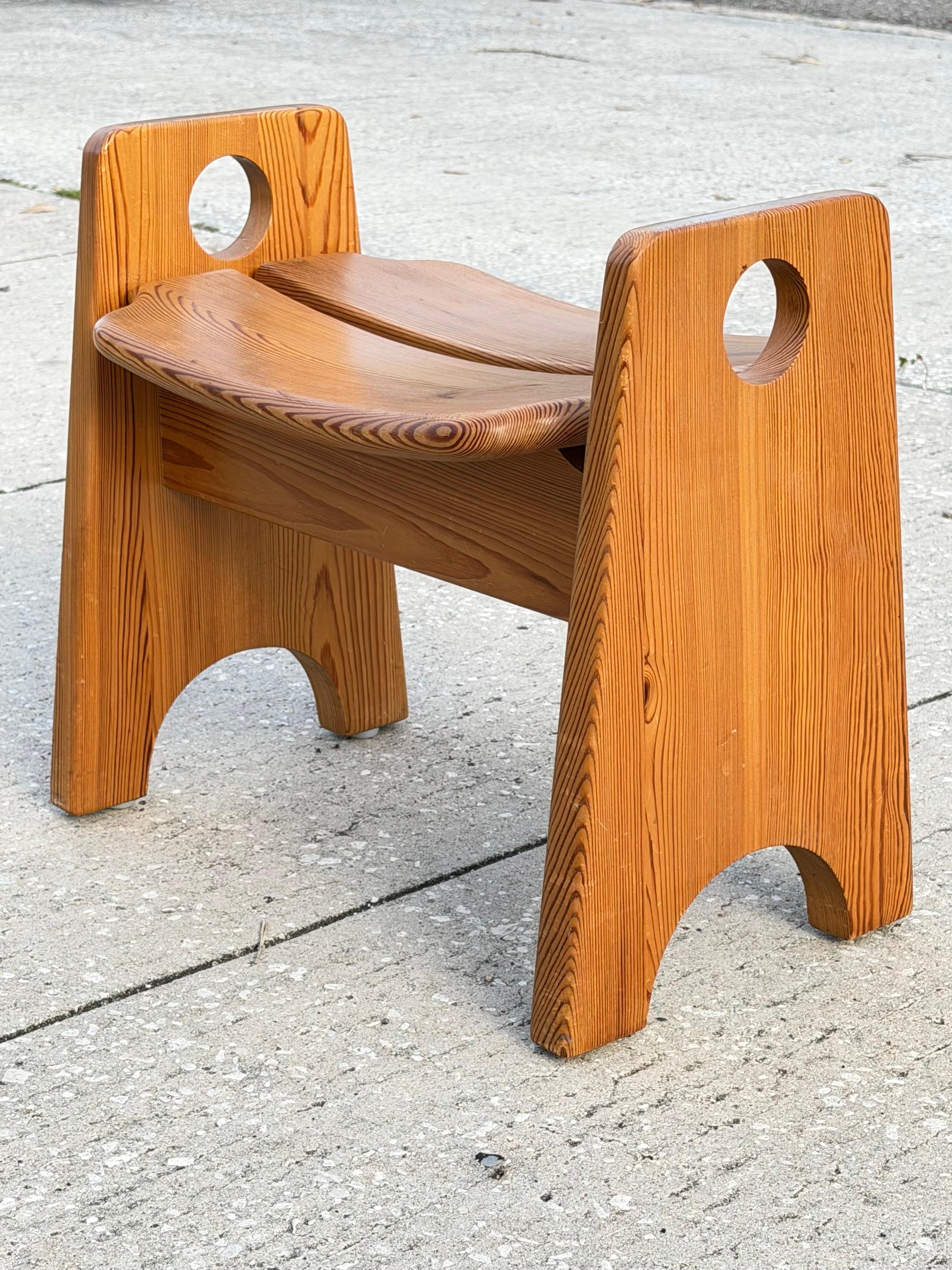 Frisman Vintage Gilbert Marklund Pine Stool Sweden ca' 1970's