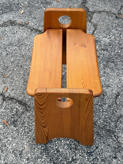 Frisman Vintage Gilbert Marklund Pine Stool Sweden ca' 1970's