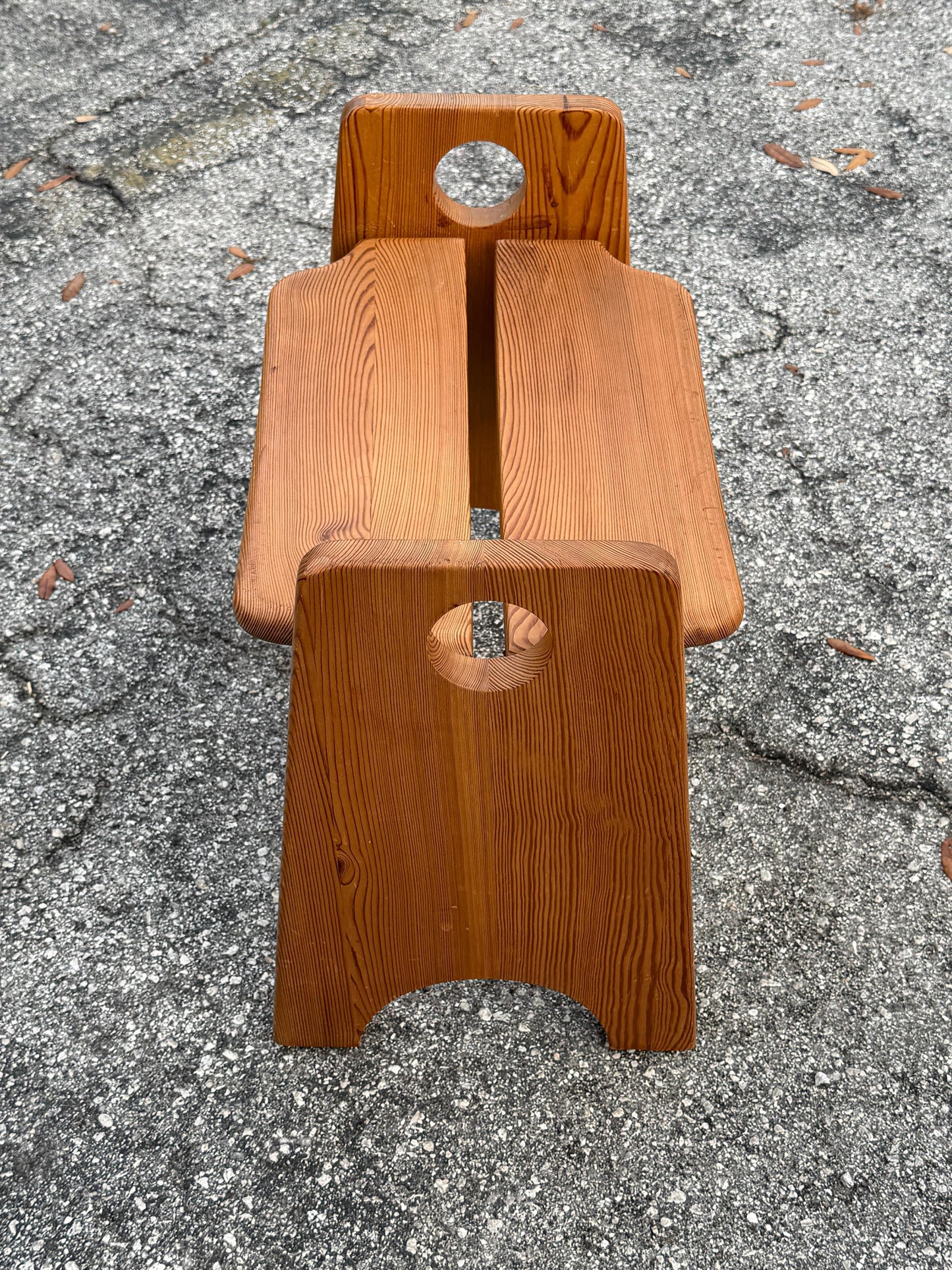 Frisman Vintage Gilbert Marklund Pine Stool Sweden ca' 1970's