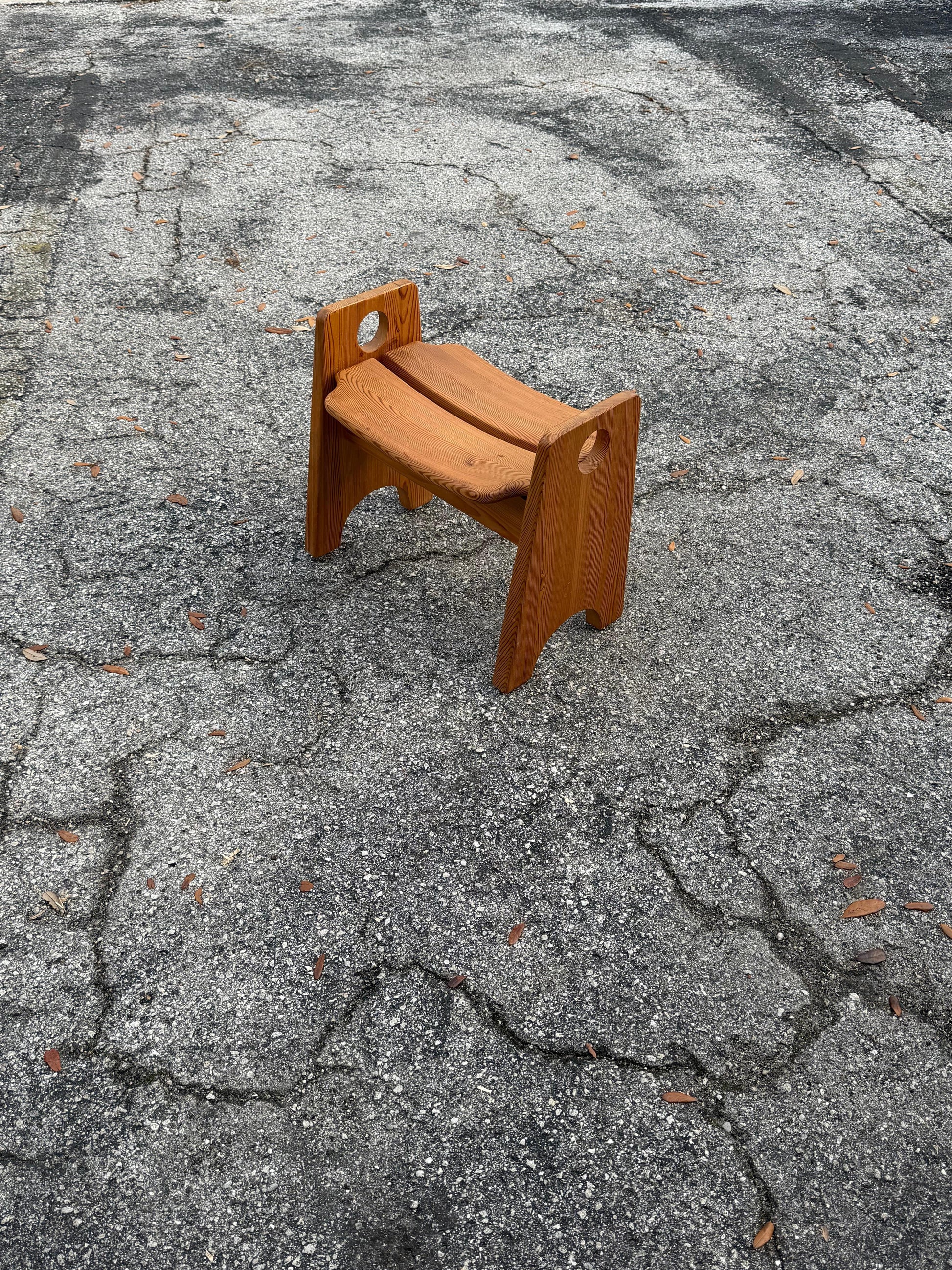 Frisman Vintage Gilbert Marklund Pine Stool Sweden ca' 1970's