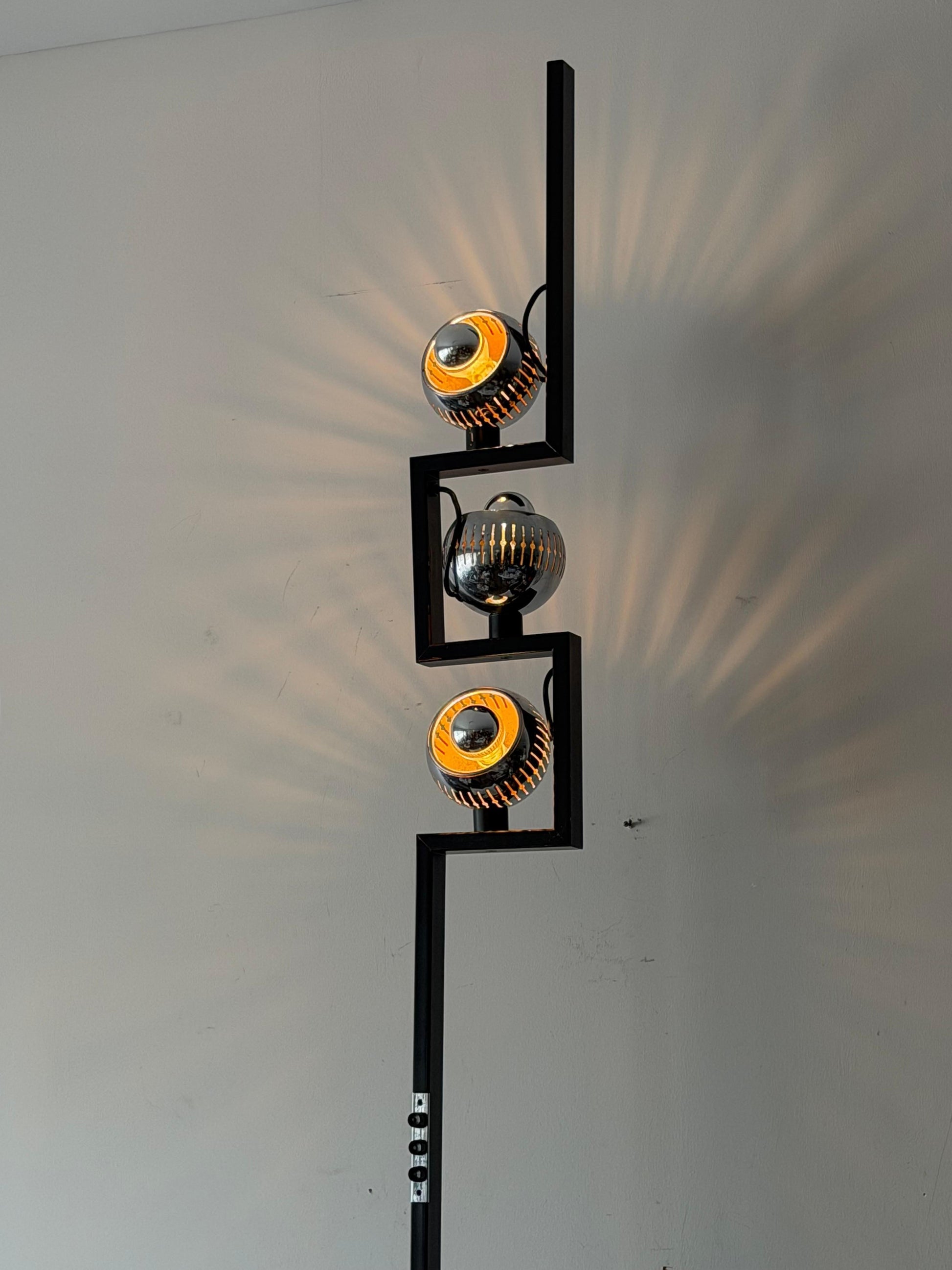 Frisman Vintage Original Eyeball Floor Lamp by Angelo Lelli for Arredoluce, 1960s Marble Base