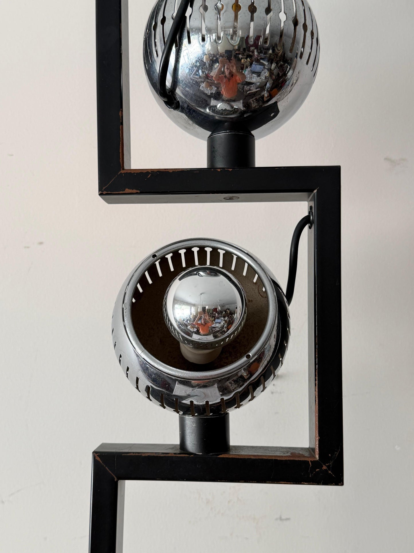 Frisman Vintage Original Eyeball Floor Lamp by Angelo Lelli for Arredoluce, 1960s Marble Base