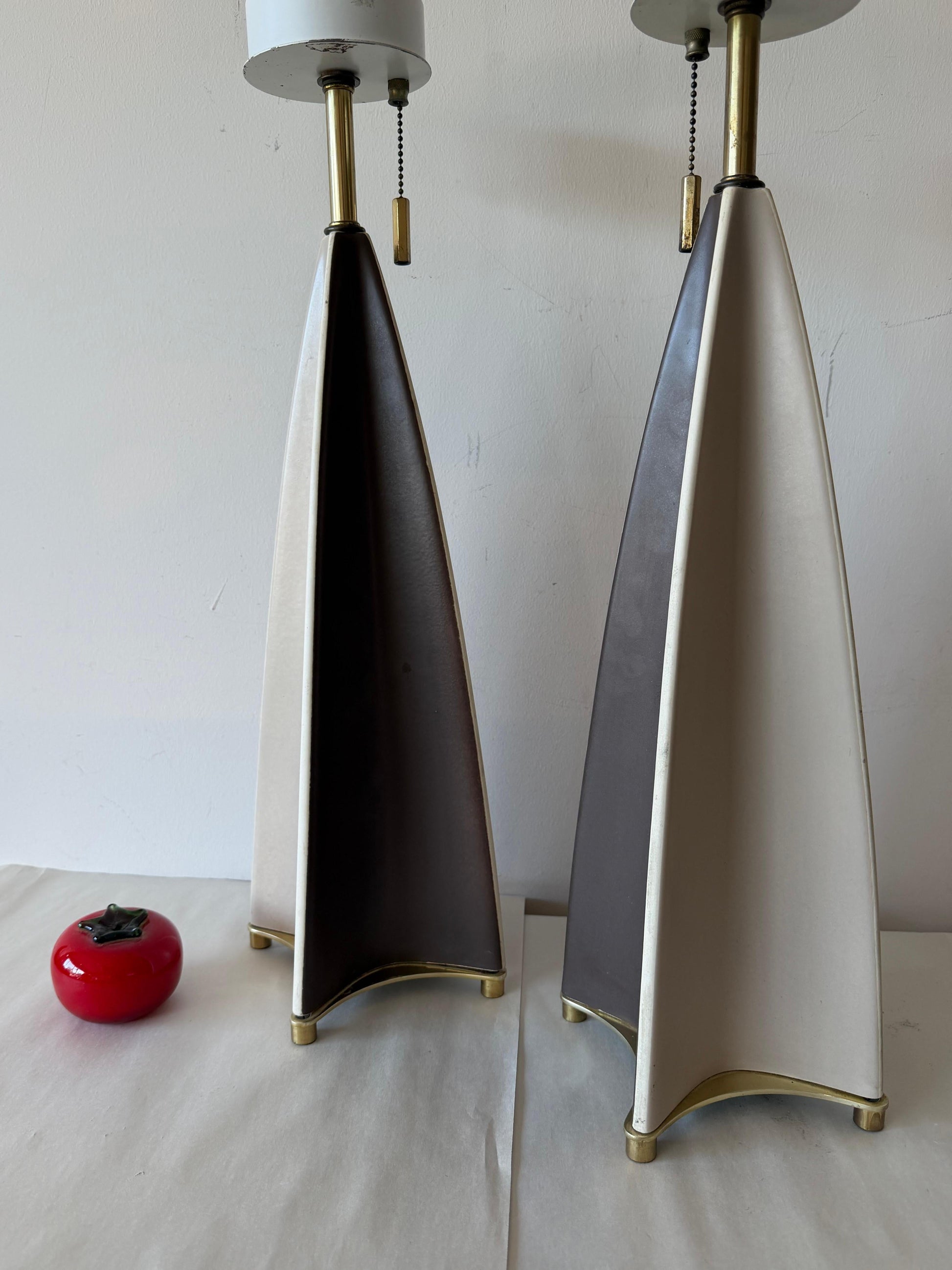 Frisman Vintage An Original Pair Of Gerald Thurston Lightolier "Fin" Lamps ca' 1950's