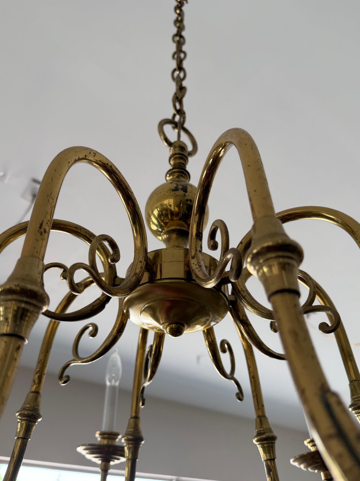 Frisman Vintage Italian Brass Chandelier Eight Arm Elegant ca' 1960's