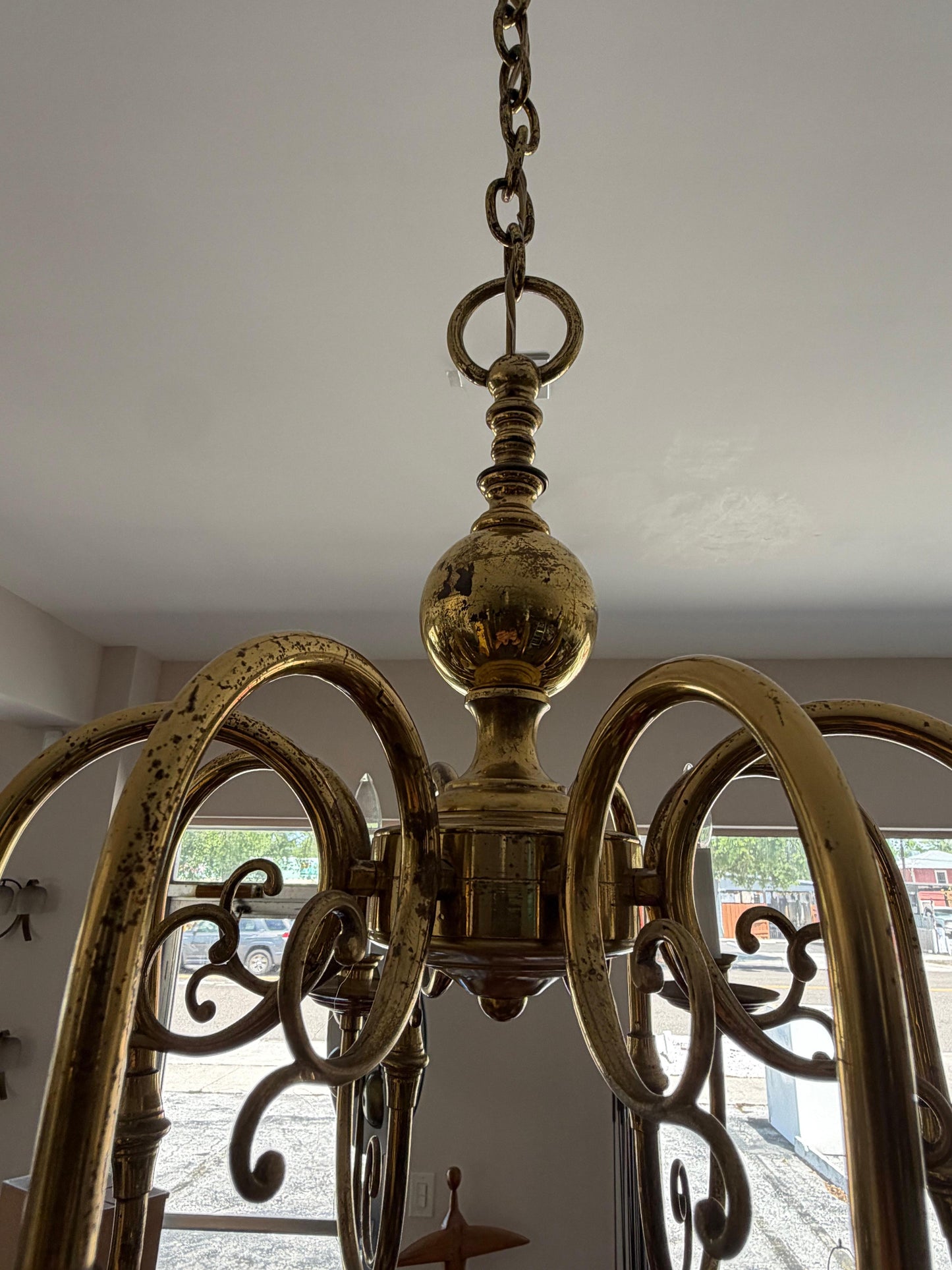 Frisman Vintage Italian Brass Chandelier Eight Arm Elegant ca' 1960's