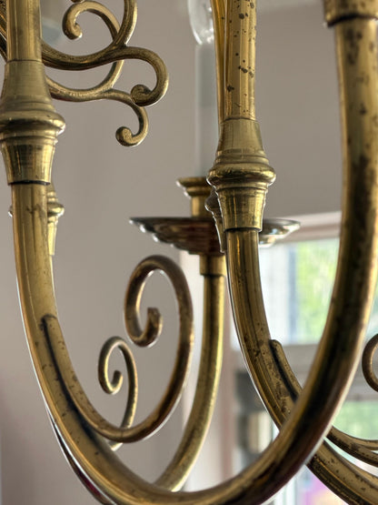 Frisman Vintage Italian Brass Chandelier Eight Arm Elegant ca' 1960's