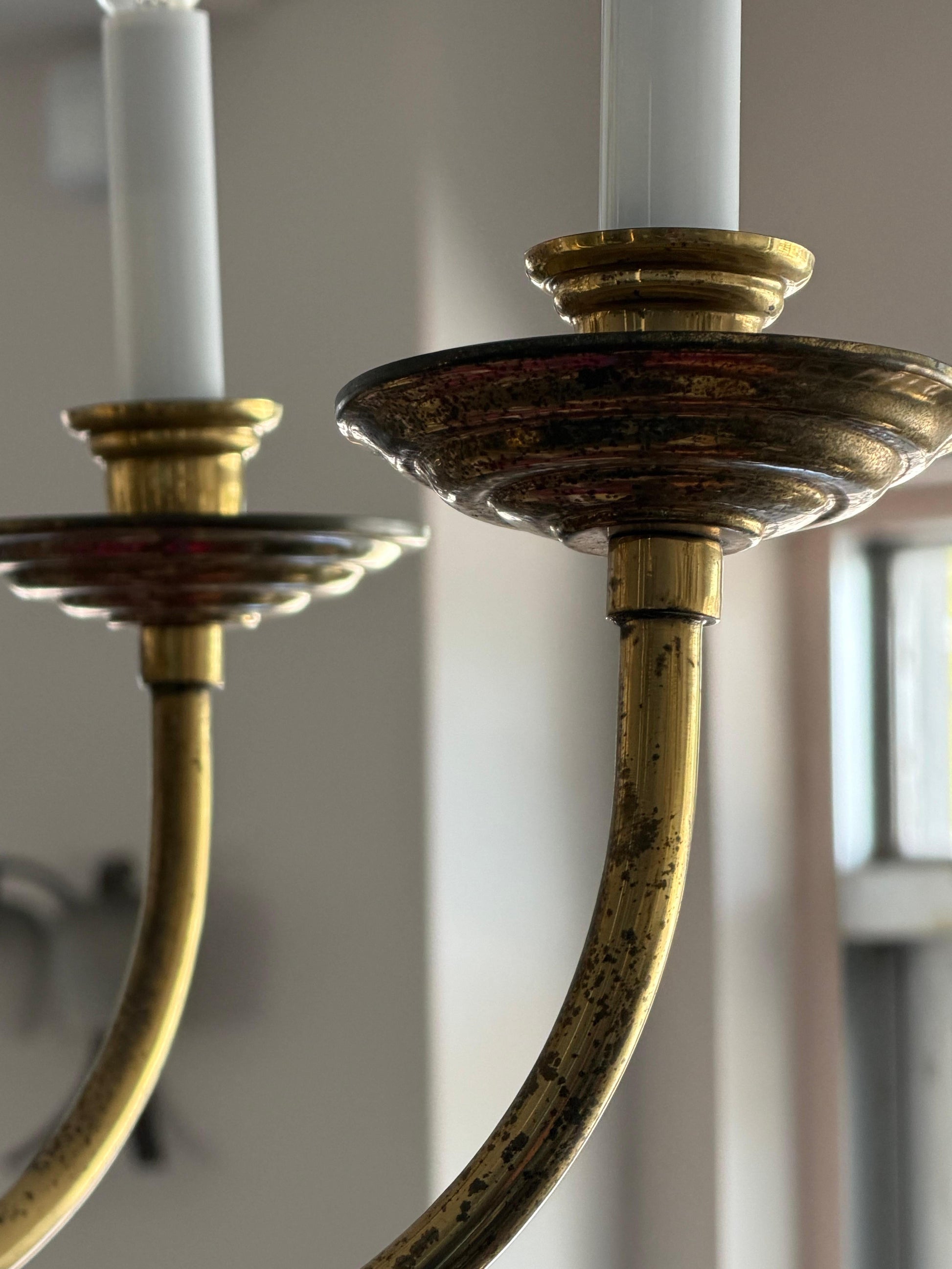 Frisman Vintage Italian Brass Chandelier Eight Arm Elegant ca' 1960's