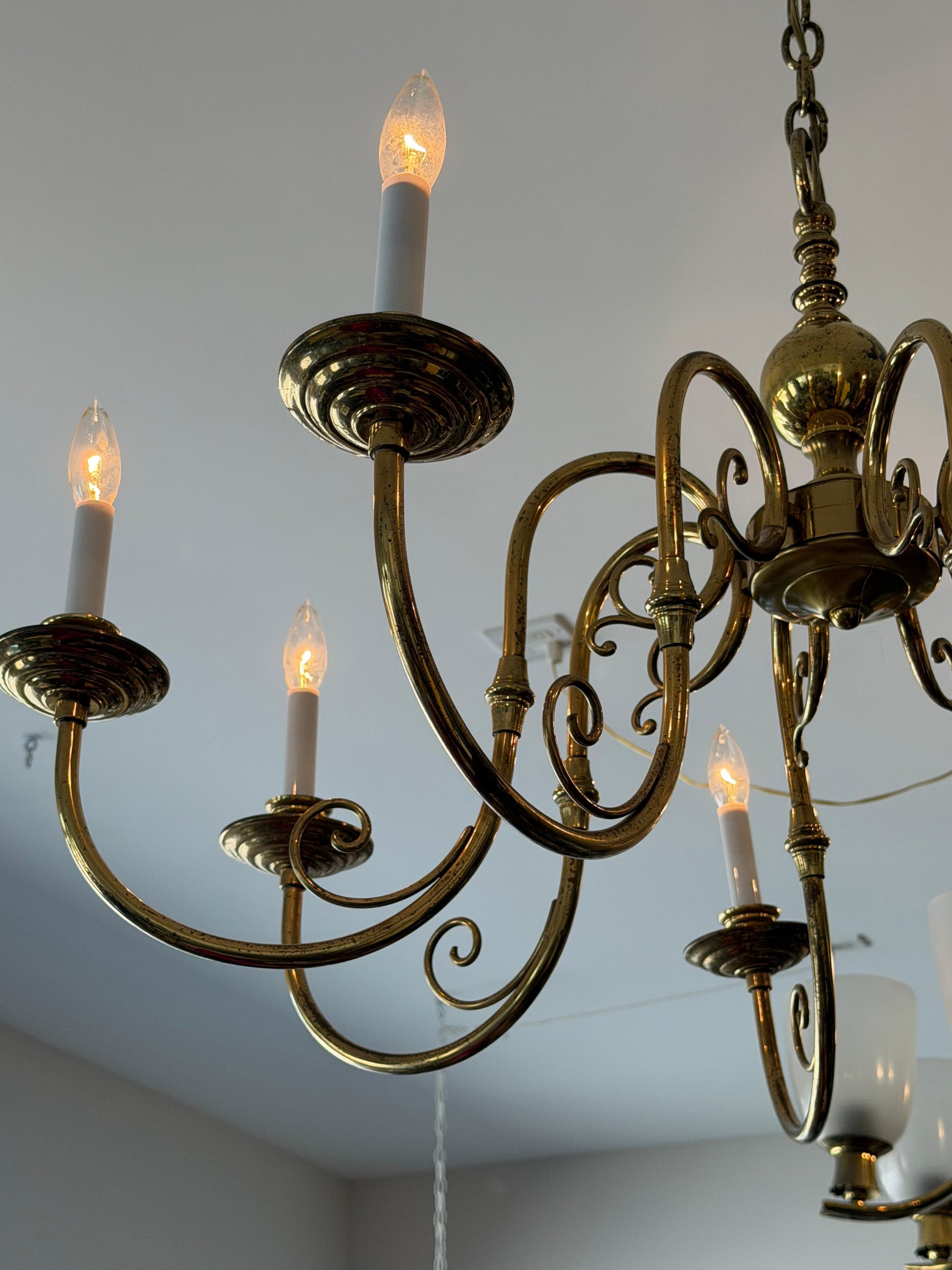 Frisman Vintage Italian Brass Chandelier Eight Arm Elegant ca' 1960's