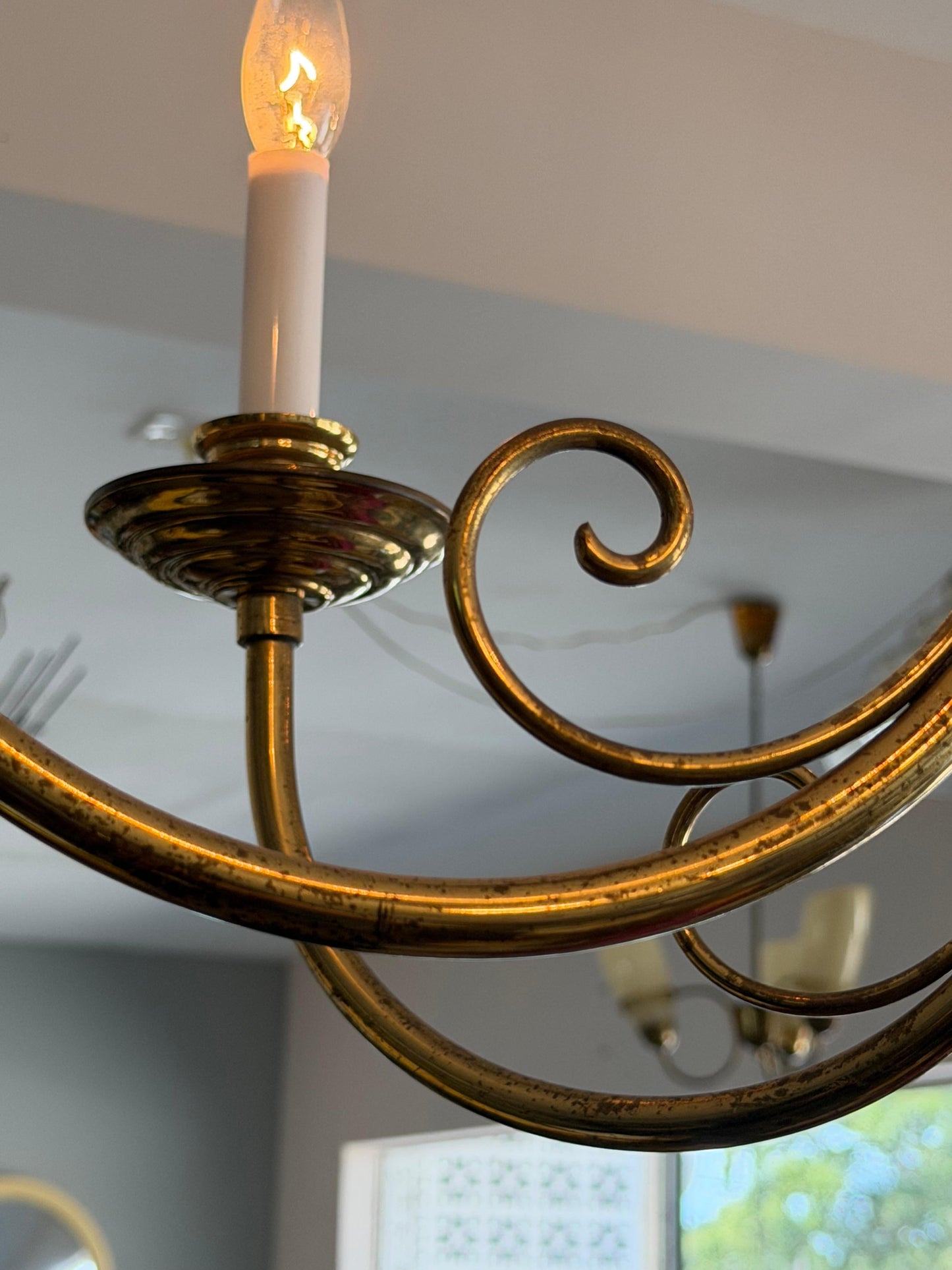 Frisman Vintage Italian Brass Chandelier Eight Arm Elegant ca' 1960's
