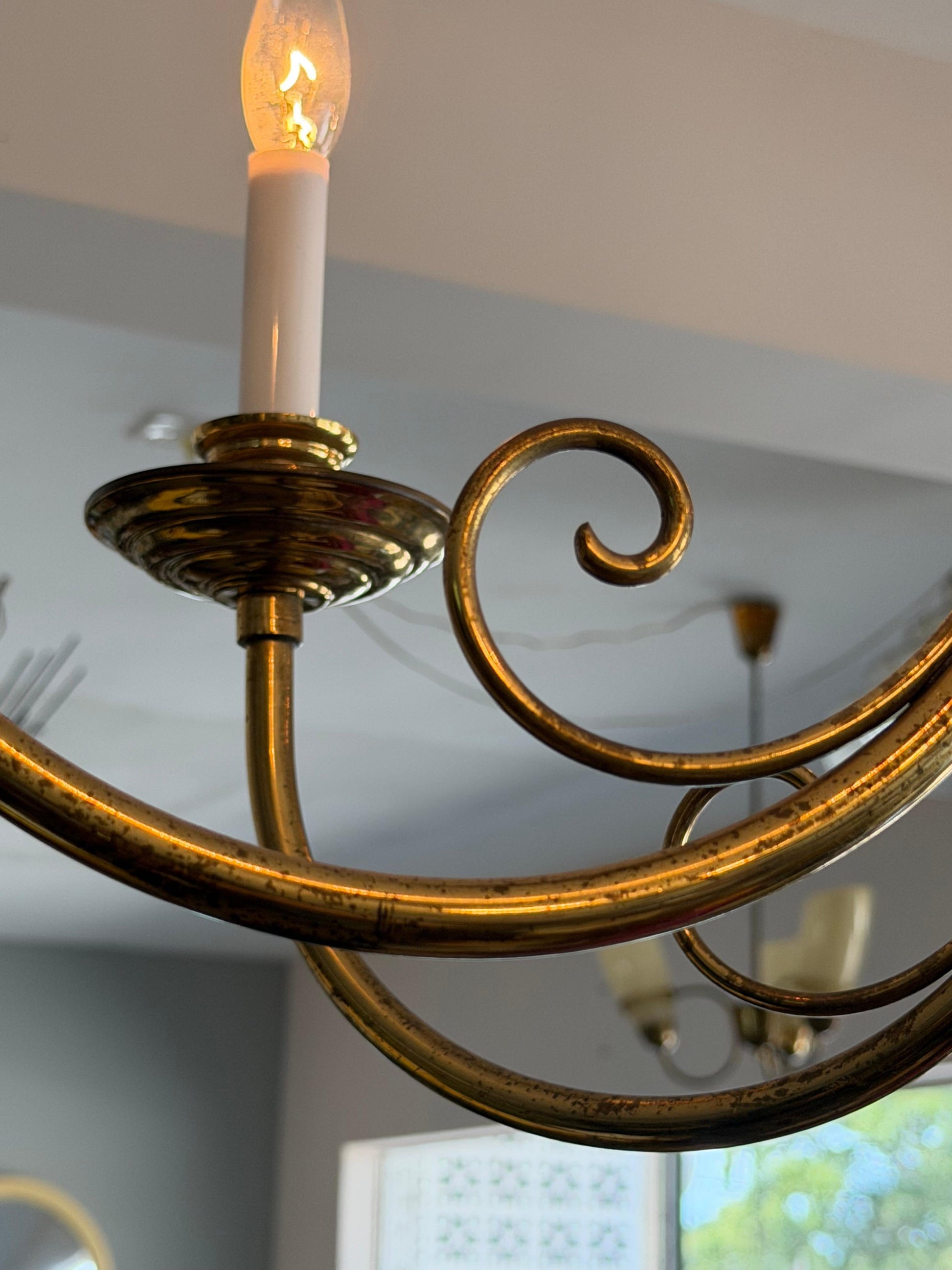 Frisman Vintage Italian Brass Chandelier Eight Arm Elegant ca' 1960's