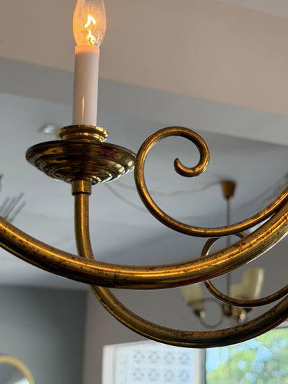 Frisman Vintage Italian Brass Chandelier Eight Arm Elegant ca' 1960's