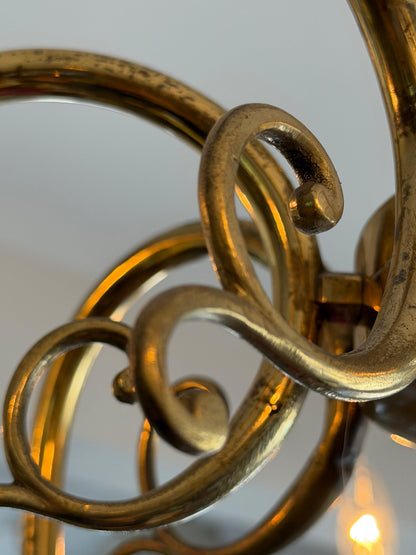 Frisman Vintage Italian Brass Chandelier Eight Arm Elegant ca' 1960's
