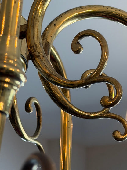 Frisman Vintage Italian Brass Chandelier Eight Arm Elegant ca' 1960's