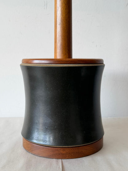 Frisman Vintage Martz Table Lamp Ceramic Bamboo Walnut ca' 1960's