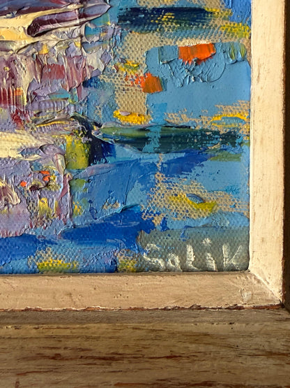 Frisman Vintage Interesting Abstract Painting Original Frame ca' 1950's1950's