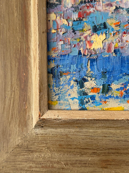 Frisman Vintage Interesting Abstract Painting Original Frame ca' 1950's1950's