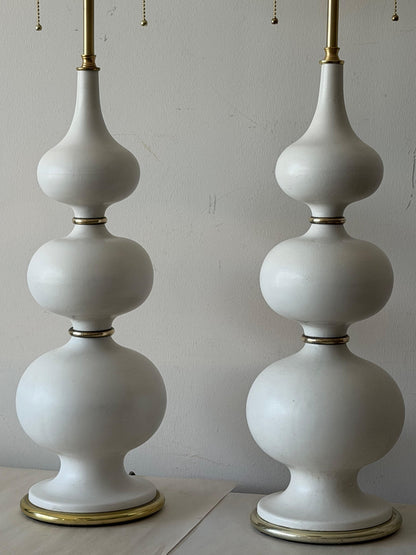 Frisman Vintage Vintage Gerald Thurston Lightolier Ceramic Gourd Lamps ca' 1950's Elegant