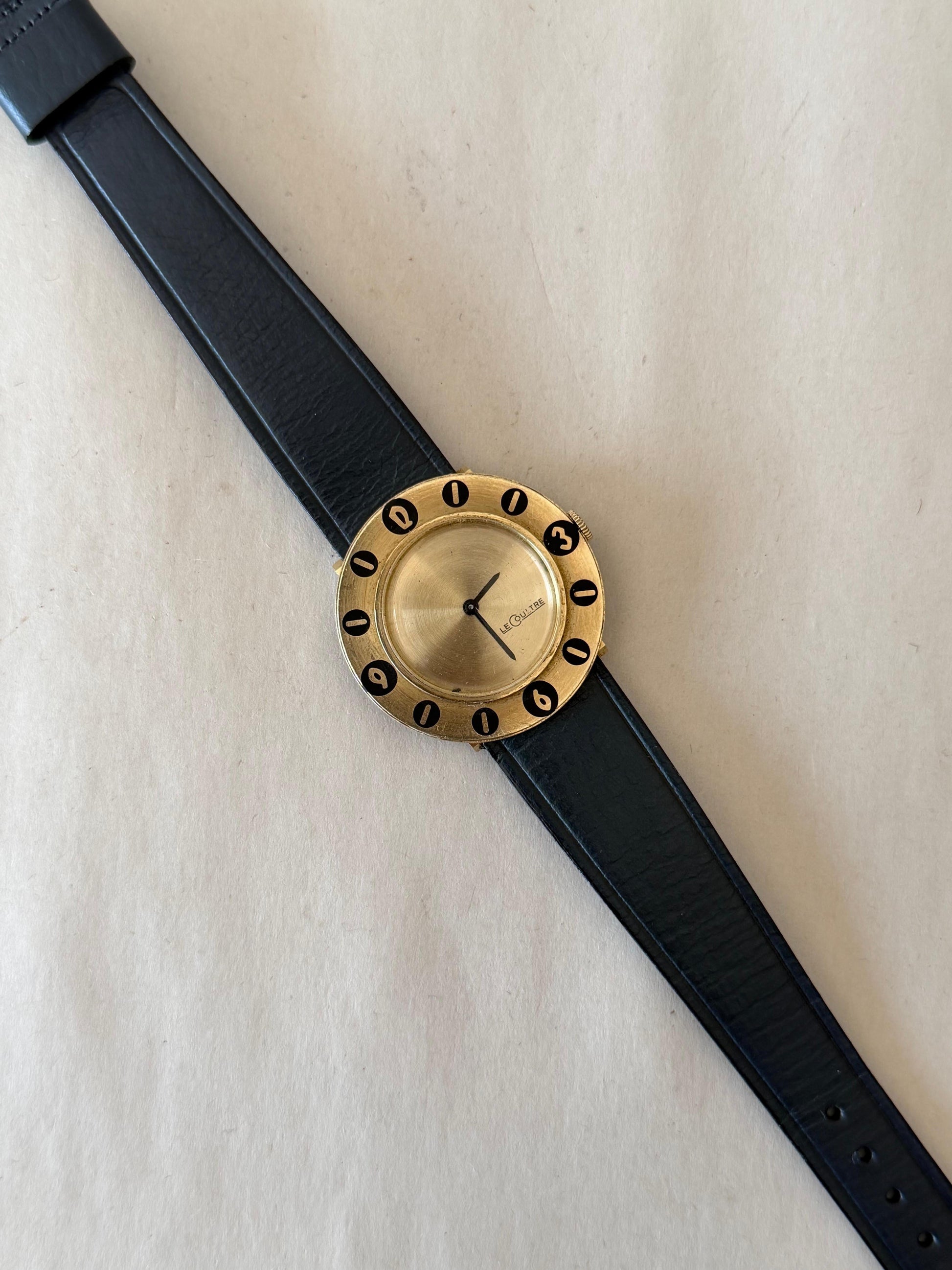 Frisman Vintage Unusual Lecoultre Disco Volante Watch in 14K Gold