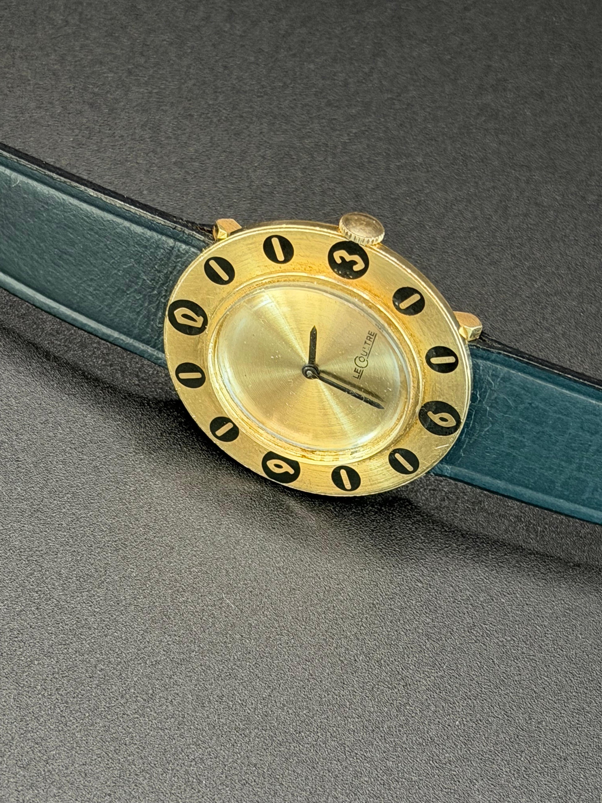Frisman Vintage Unusual Lecoultre Disco Volante Watch in 14K Gold