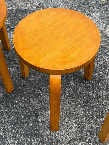 Frisman Vintage Vintage Alvar Aalto Stools Finland ca' 1950's-60's Mid Century Patina