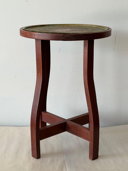 Frisman Vintage Unusual Plant Stand With Brass Top Arts And Crafts ' ca' 1910