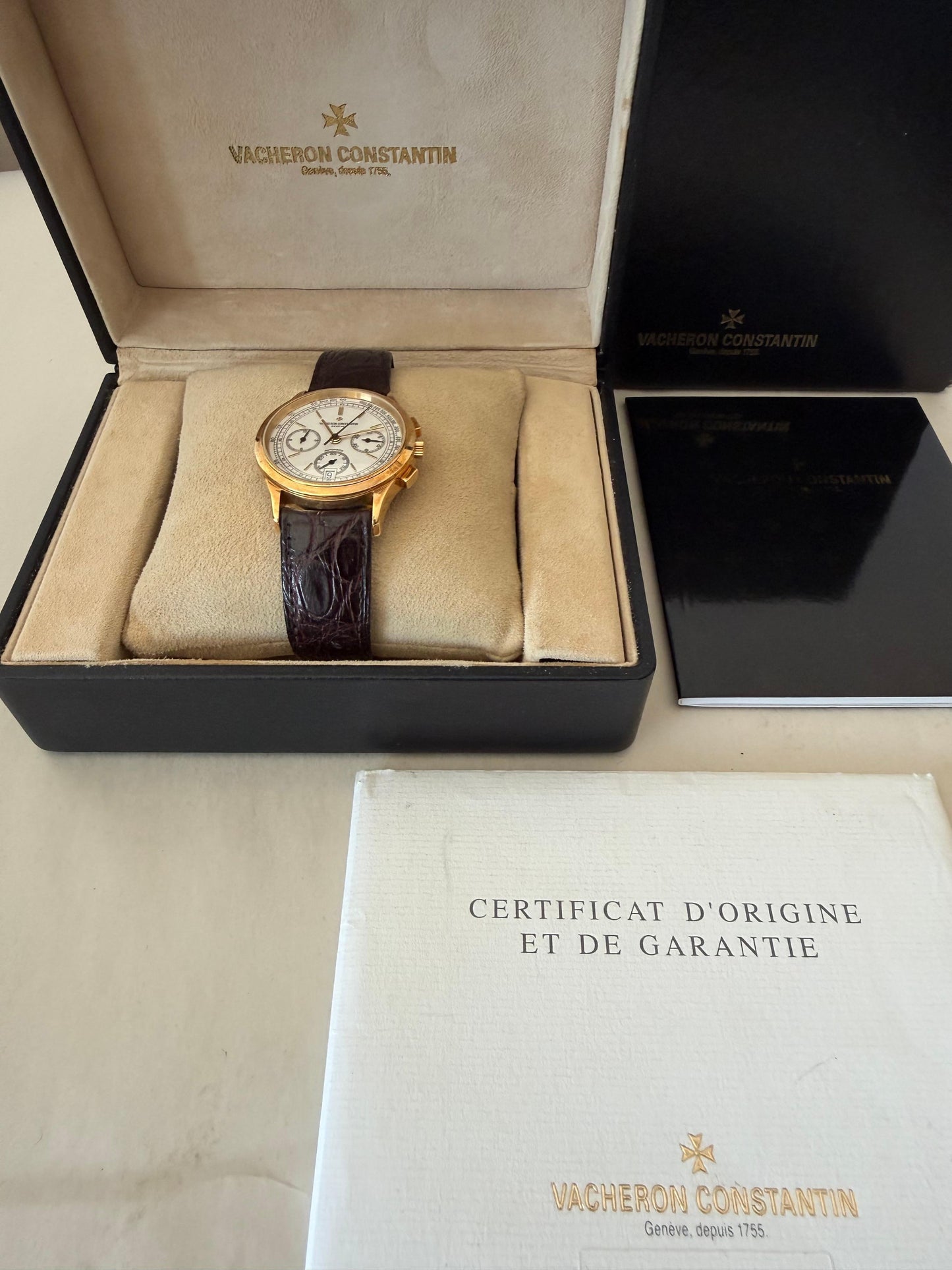 Frisman Vintage Rare Vacheron Constantin 49002 Les Historiques Chronograph ca' 1990's 18k