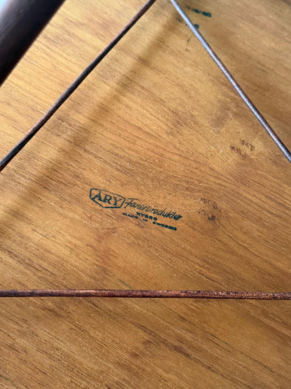 Frisman Vintage Vintage Nils Trautner Teak Folding Table Swedish Campaign Style MCM