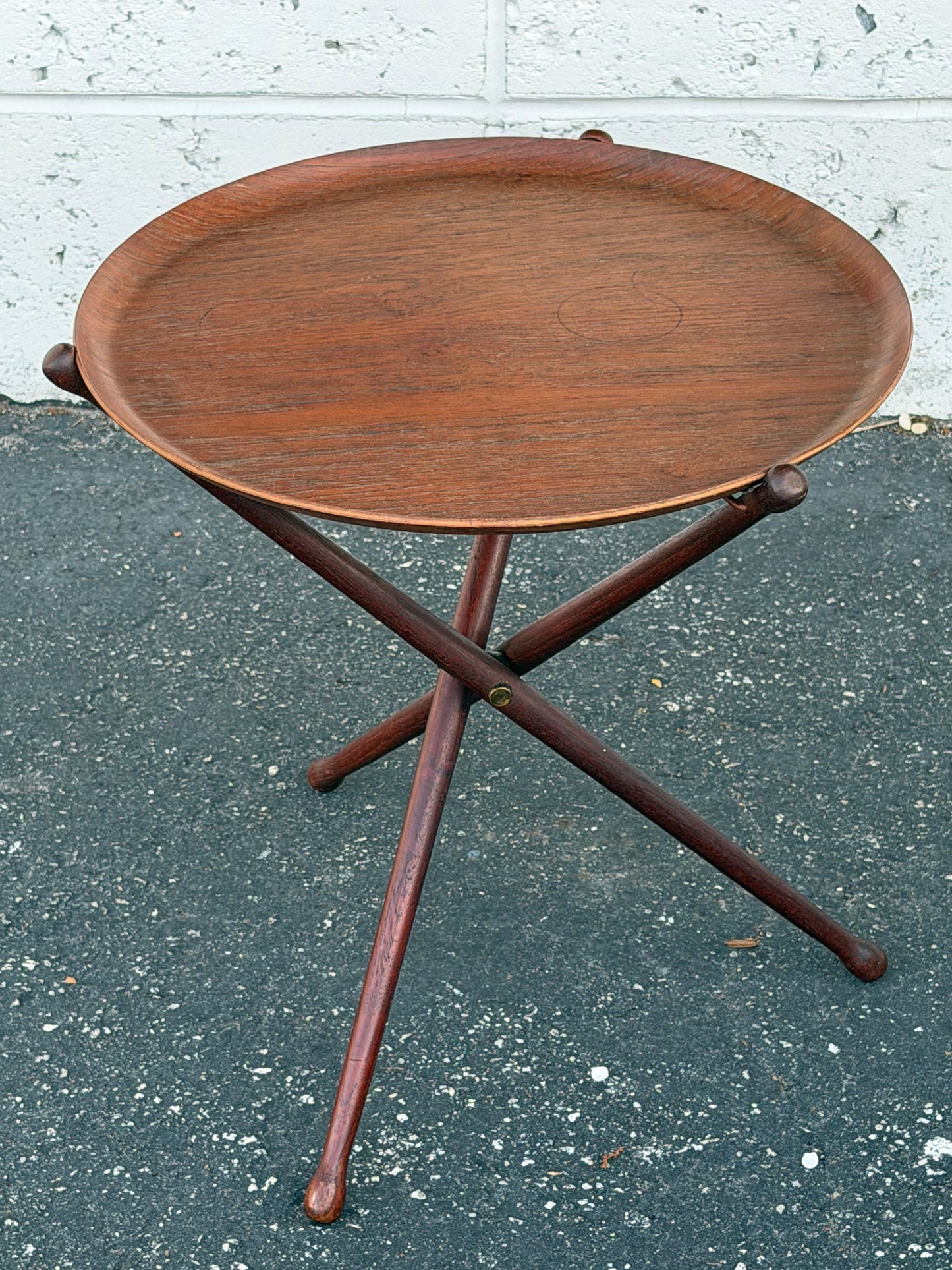 Frisman Vintage Vintage Nils Trautner Teak Folding Table Swedish Campaign Style MCM