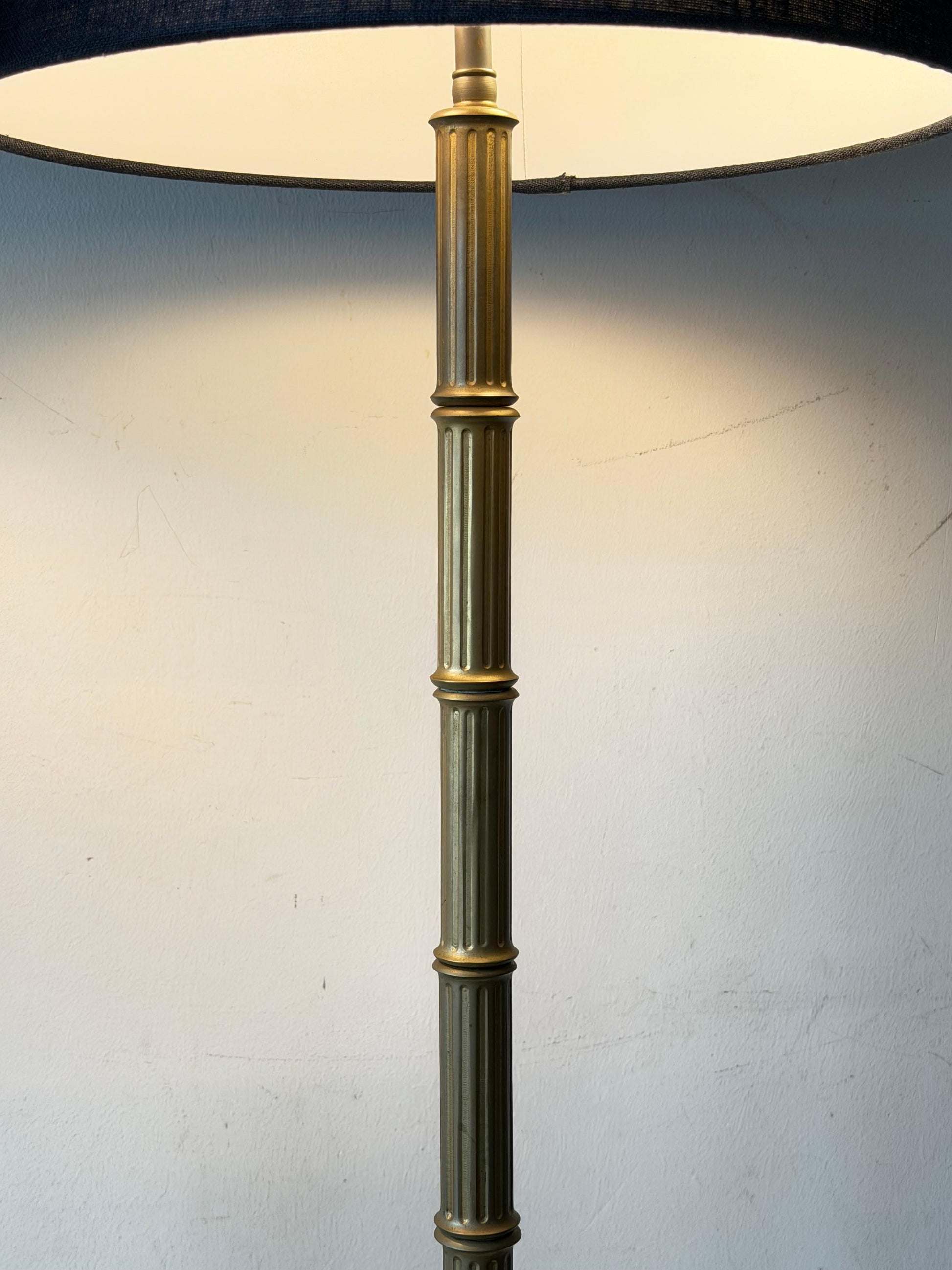 Frisman Vintage A Pair Of Chapman Floor Lamps Bronze Bamboo Style ca' 1970's