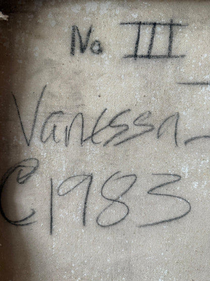 Frisman Vintage Vanessa Jackson Abstract Oil On Canvas Painting ca' 1983