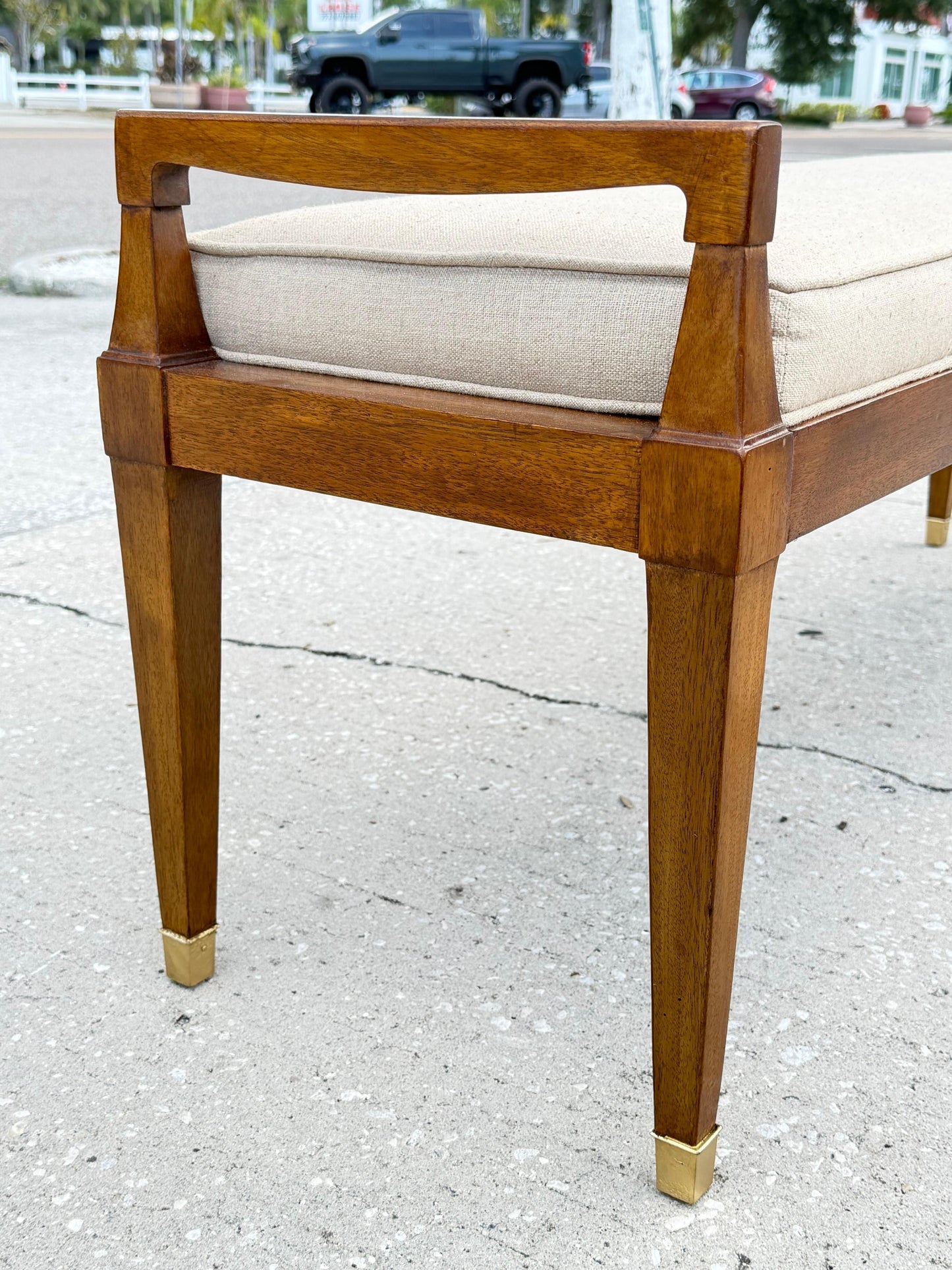 Frisman Vintage Upholstered Bench By Henredon Ca' 1950's