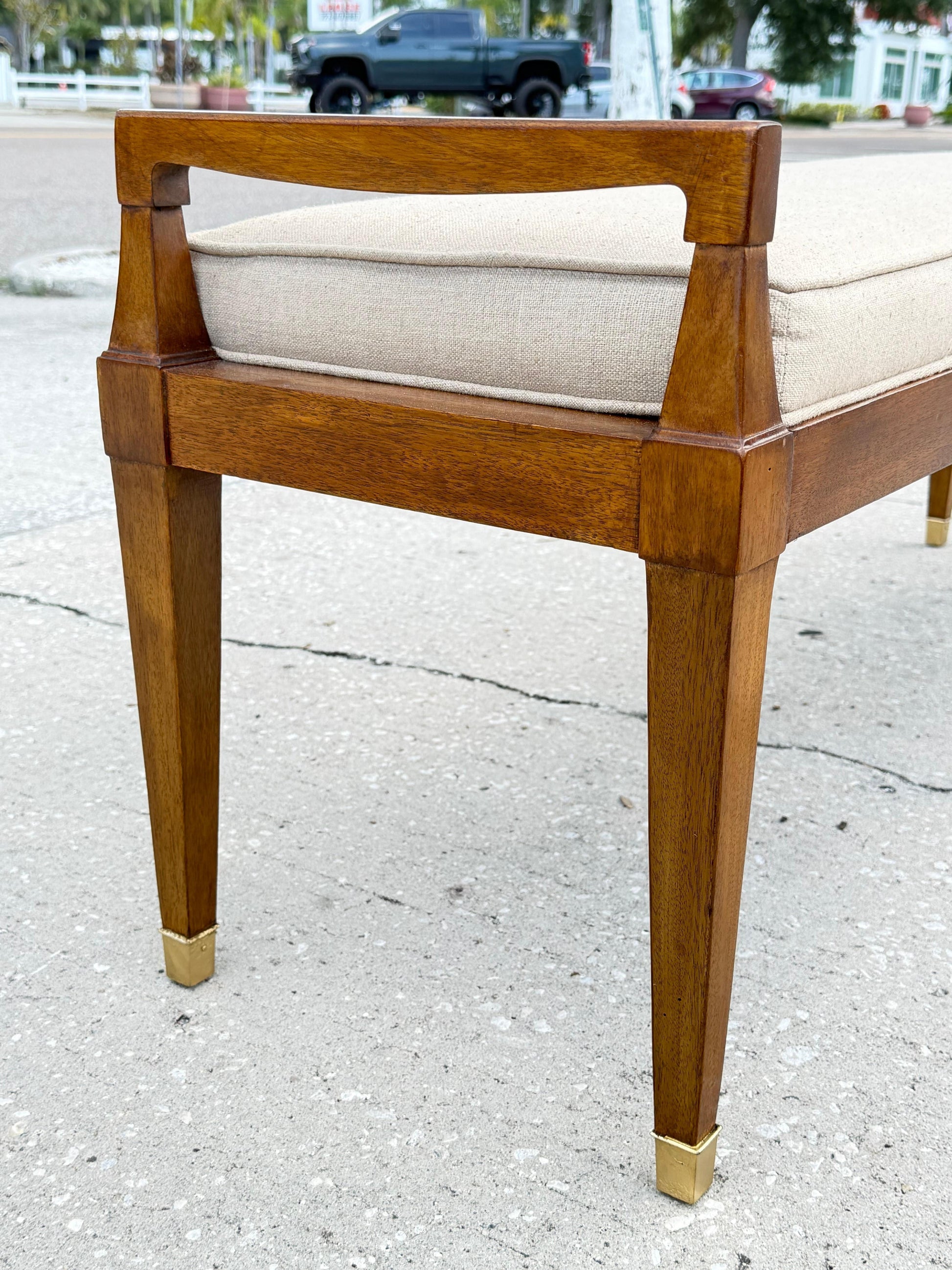 Frisman Vintage Upholstered Bench By Henredon Ca' 1950's